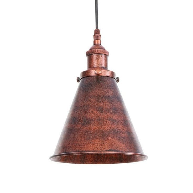 Shorah Industrial Pendant Light with Metal Cone Shade Red Norenza