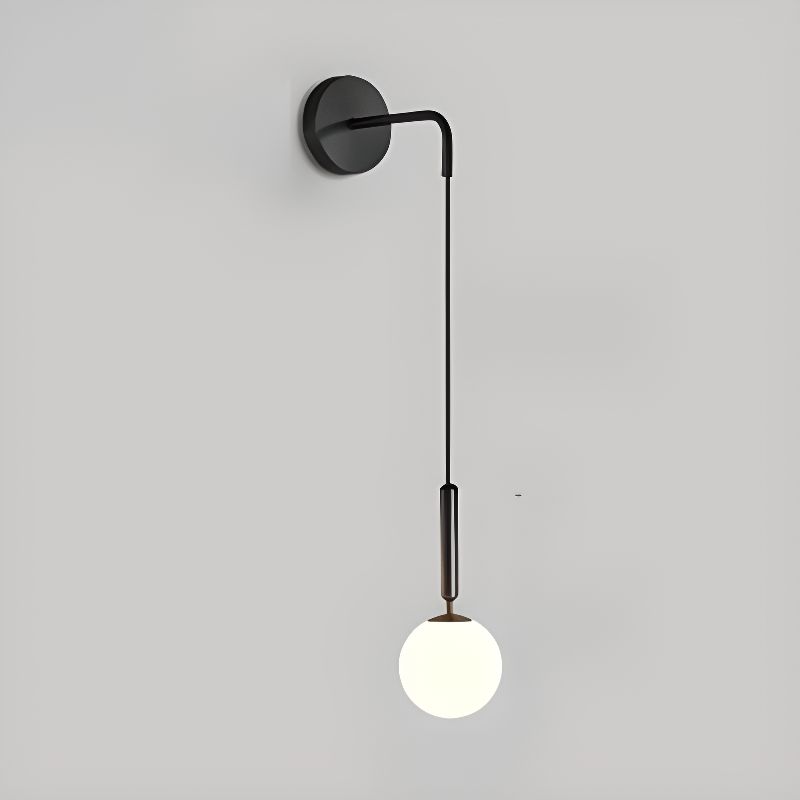 Simple and Modern Glass LED Wall Sconce Black Norenza
