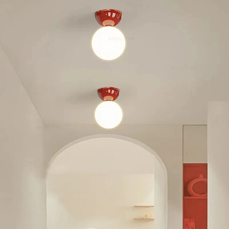 Simple Bauhaus Medieval Style Ceiling Light for Entryway Decor Red Norenza