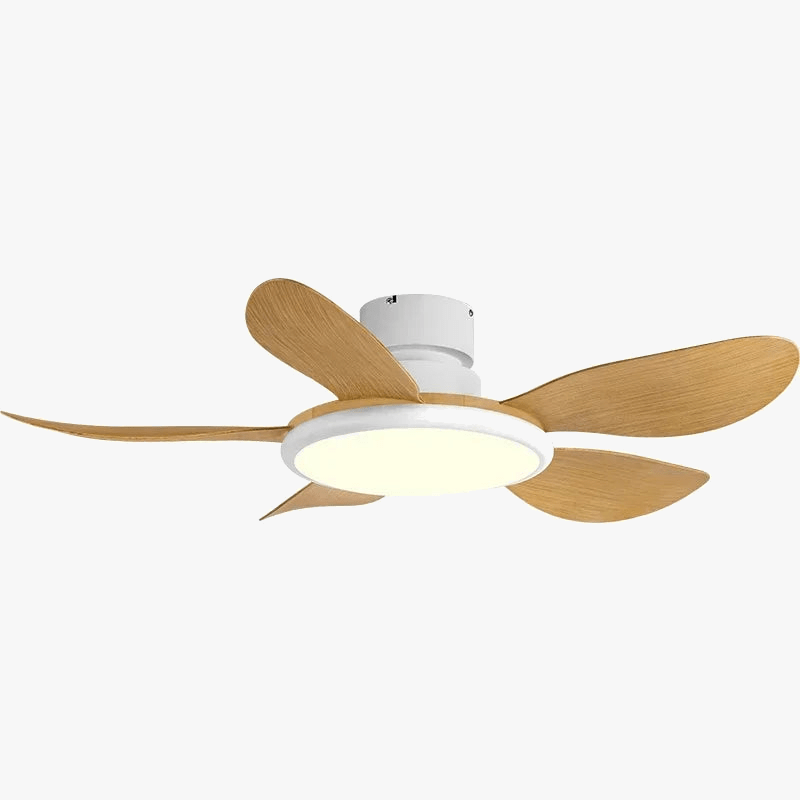 Simple Ceiling Fan with LED Light and Remote Control Natural Wood / 42" Norenza