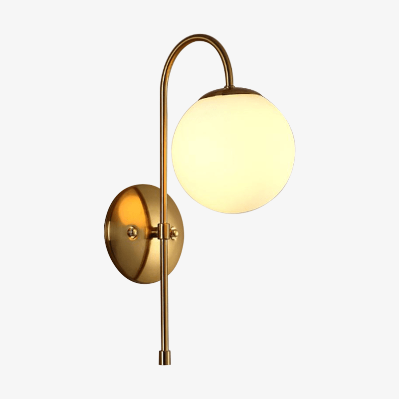 Simple Elegant Gold Wall Sconce with Sphere Norenza