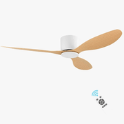 Simple Modern Ceiling Fans with Remote Control - No Light Natural Wood / 52" Norenza