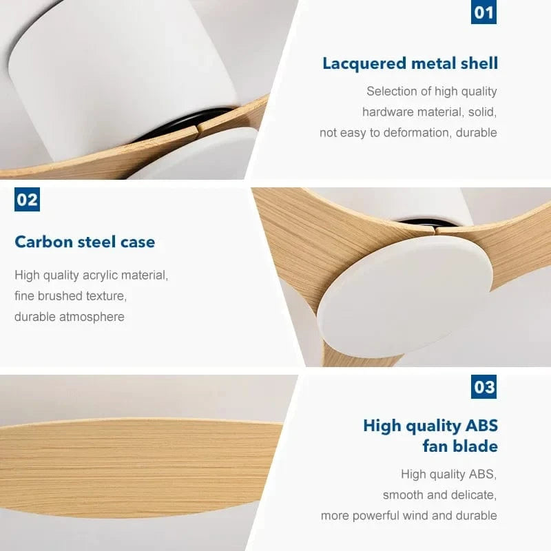 Simple Modern Ceiling Fans with Remote Control - No Light Norenza