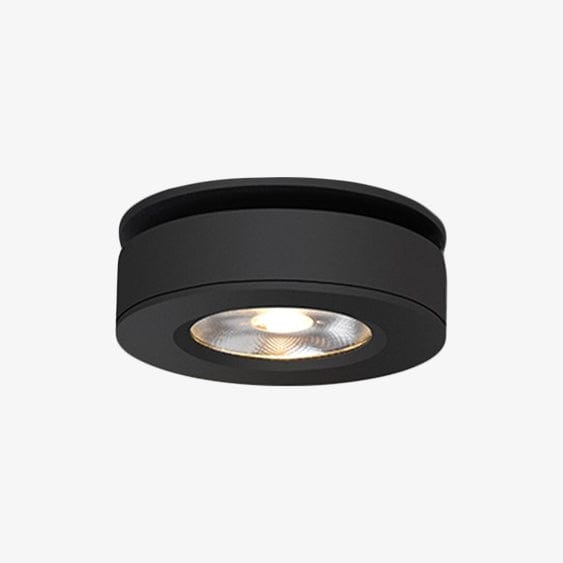 Slim Modern Round Adjustable LED Spotlight Black Norenza