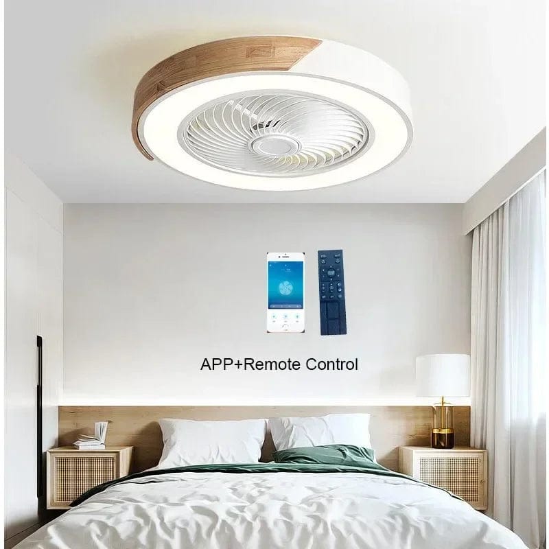 Smart Ceiling Fan with Light and Reversible Blades, 6 Speeds White Norenza