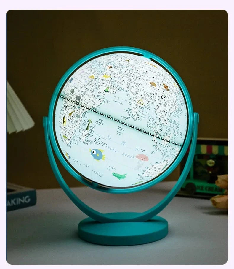 Smart Desk Lamp with Creative Globe Gift for Kids Blue Norenza