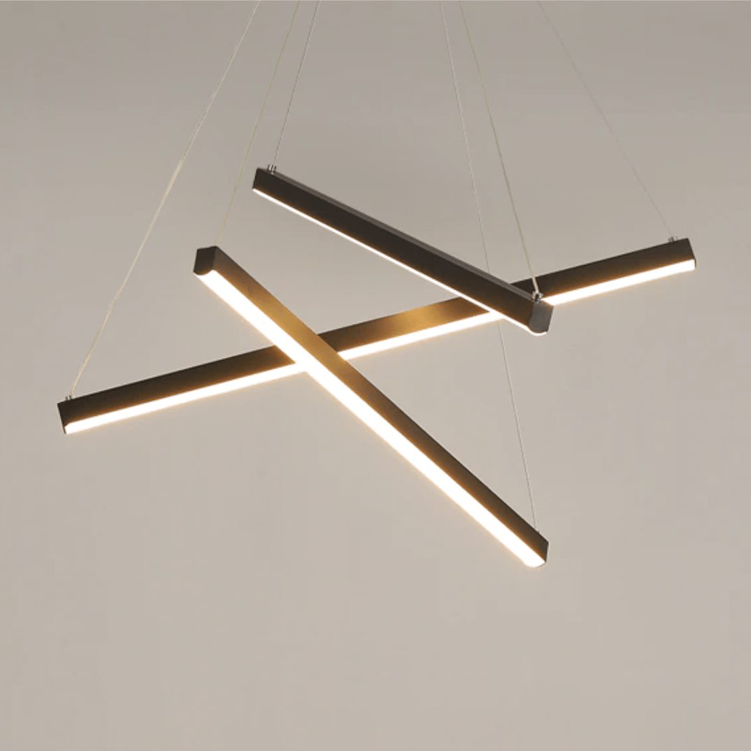 Solana LED Chandelier with Illuminated Metal Strips 3 lights – L23.6" Norenza