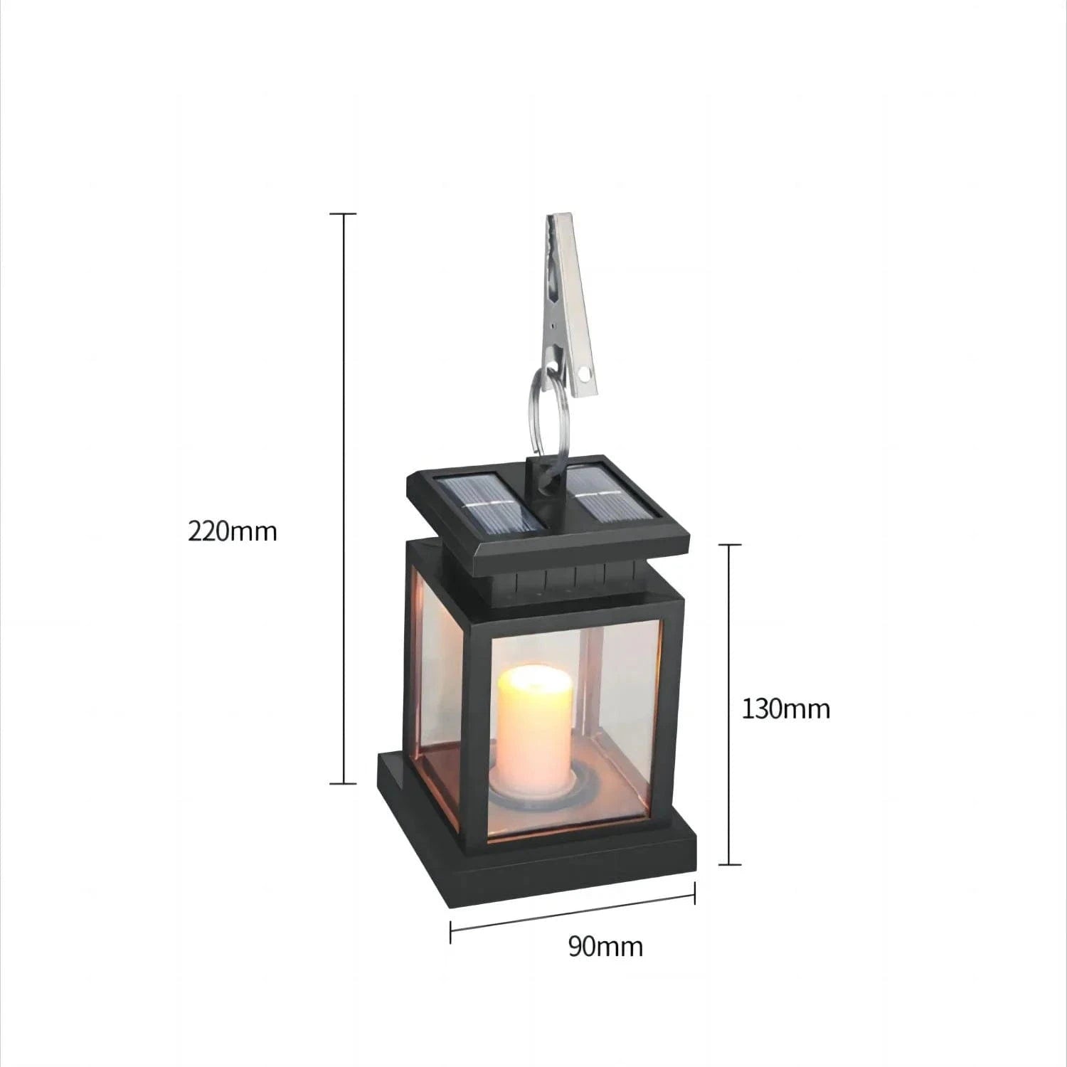 Solar LED Candle Lantern for Outdoor Garden Lighting with Hook Norenza