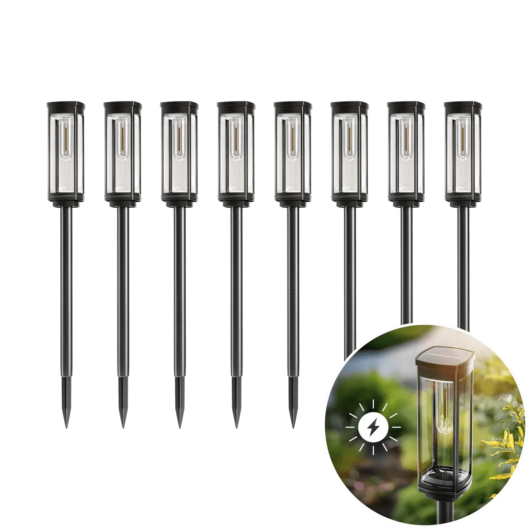 Solar LED Pathway Lights 6 + 2 FREE Norenza