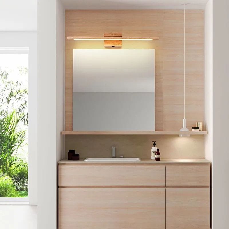 Solid Wood LED Bathroom Mirror Wall Light Norenza