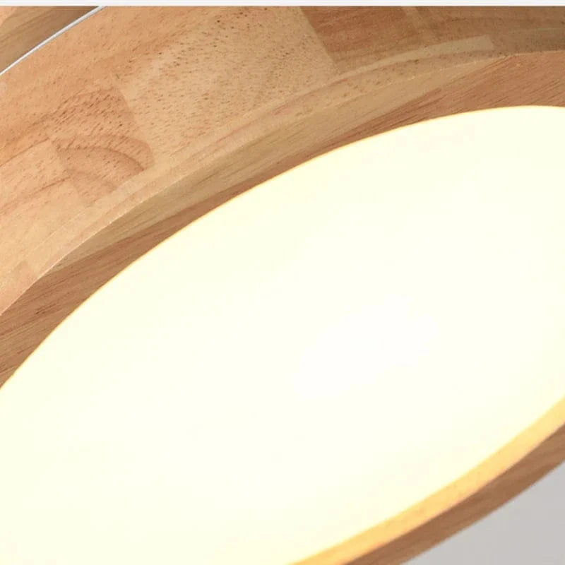 Solid Wood Round Ceiling Light Fixture Norenza