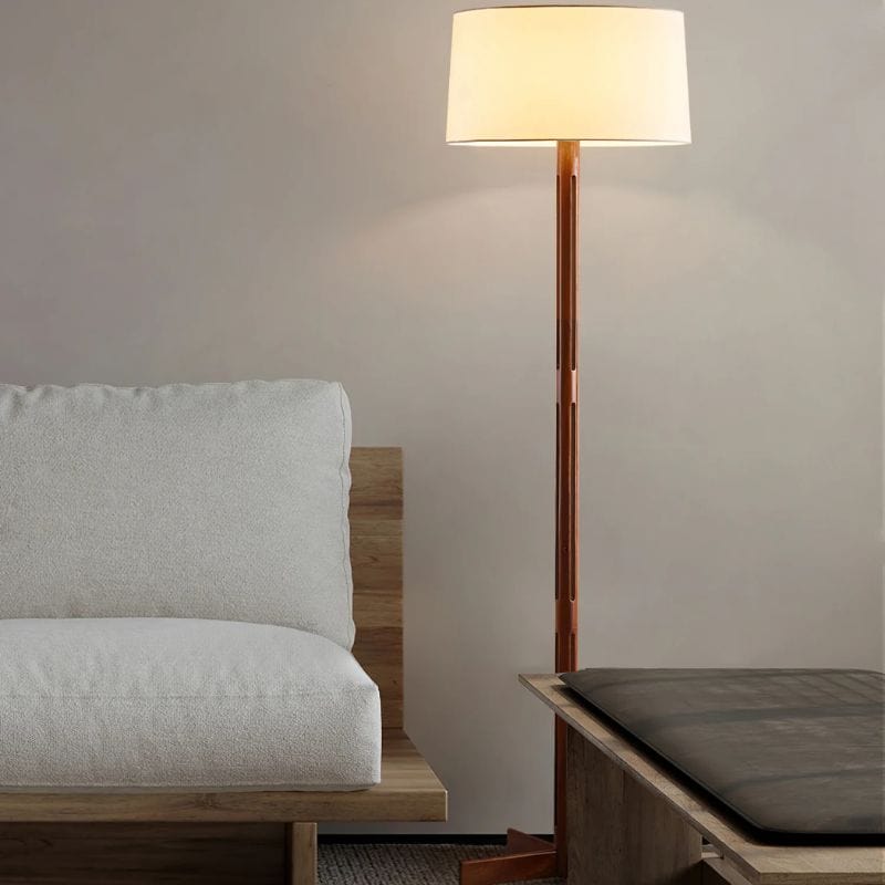 Solid Wood Wabi-Sabi Floor Lamp - Japanese Zen Decorative Light Norenza