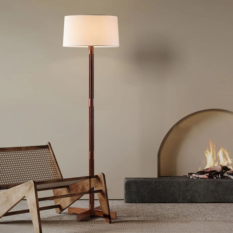 Solid Wood Wabi-Sabi Floor Lamp - Japanese Zen Decorative Light Norenza