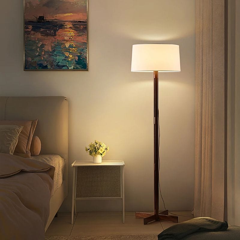 Solid Wood Wabi-Sabi Floor Lamp - Japanese Zen Decorative Light Norenza
