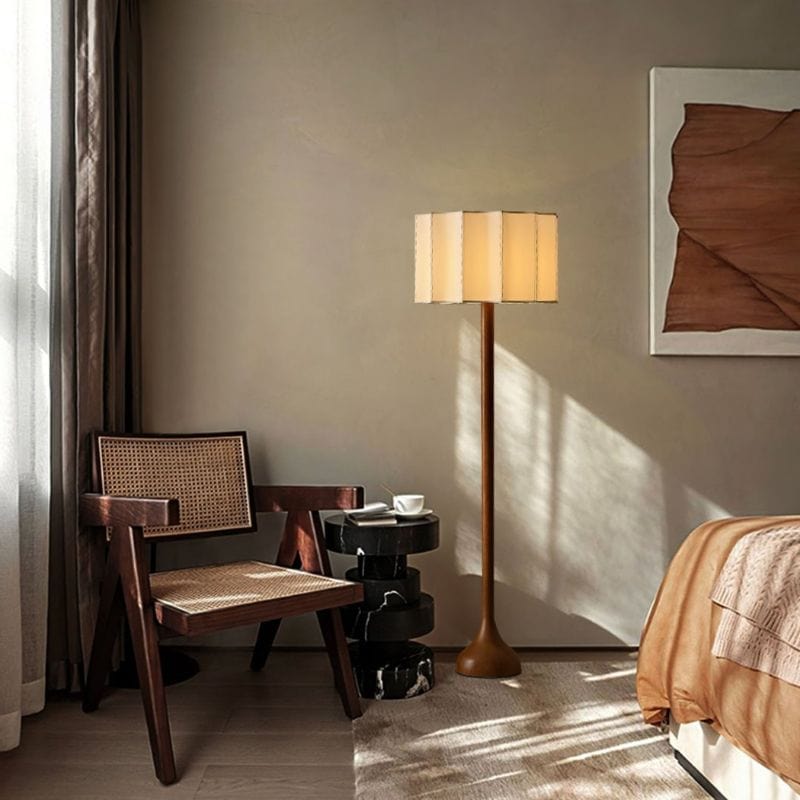Solid Wood Wabi-Sabi Floor Lamp - Modern Zen Design Norenza