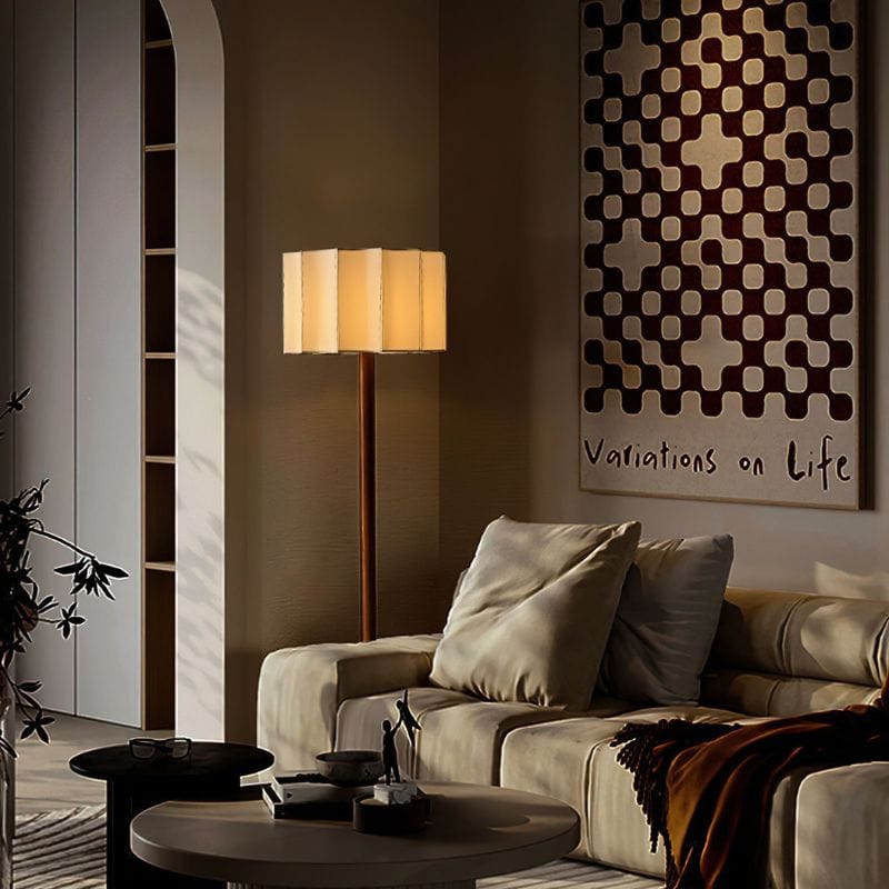 Solid Wood Wabi-Sabi Floor Lamp - Modern Zen Design Norenza