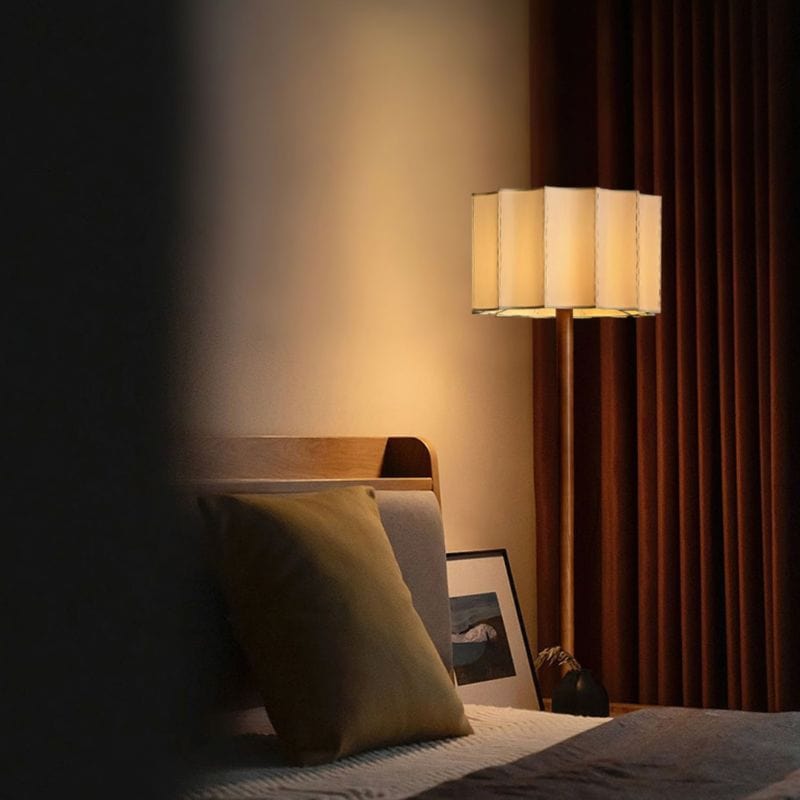 Solid Wood Wabi-Sabi Floor Lamp - Modern Zen Design Norenza