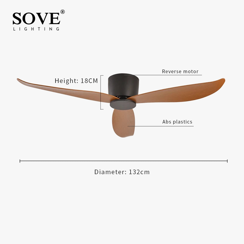 Modern Low-Profile 30W DC Ceiling Fan with Remote Control