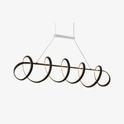 Spiral Pendant LED Chandelier in Acrylic Design Black Norenza
