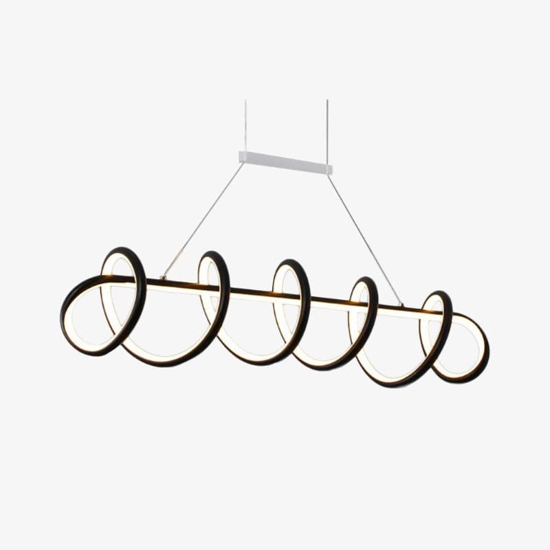 Spiral Pendant LED Chandelier in Acrylic Design Black Norenza