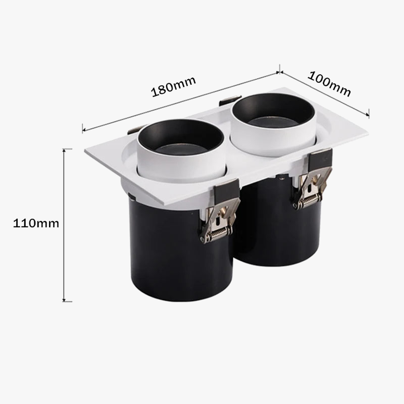 Adjustable Square LED Recessed Spotlight with Flexible Rotation for Home