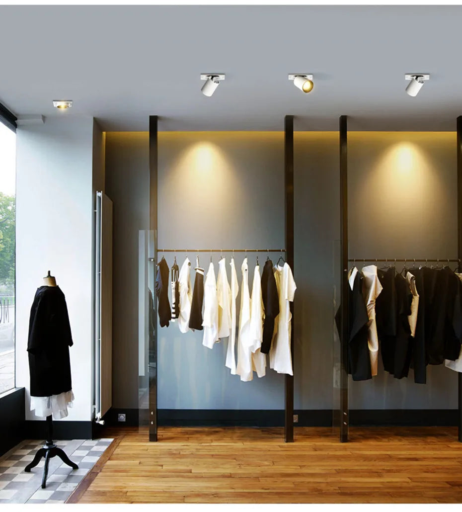 Adjustable Square LED Recessed Spotlight with Flexible Rotation for Home
