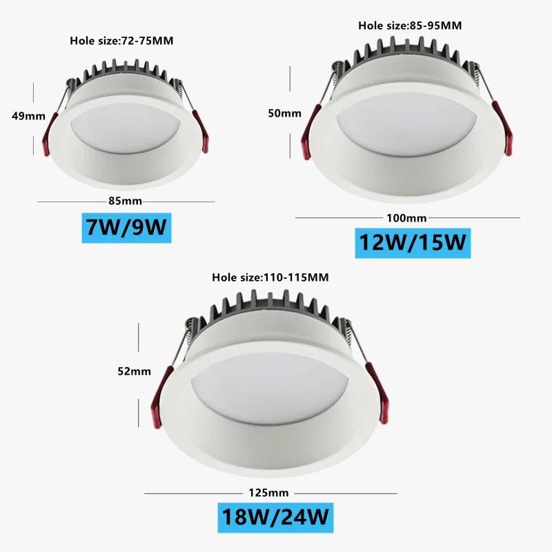 Dimmable Anti-Glare Recessed LED Spot Light for Indoor Use