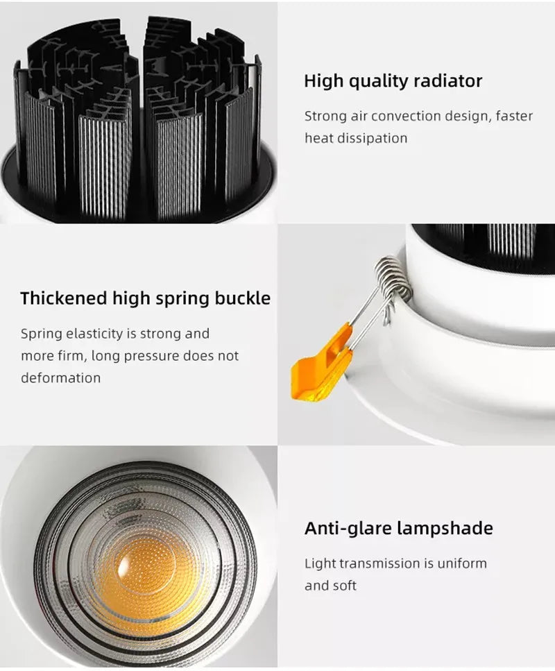 Adjustable Beam Angle Recessed LED Spot Light for Decorative Lighting