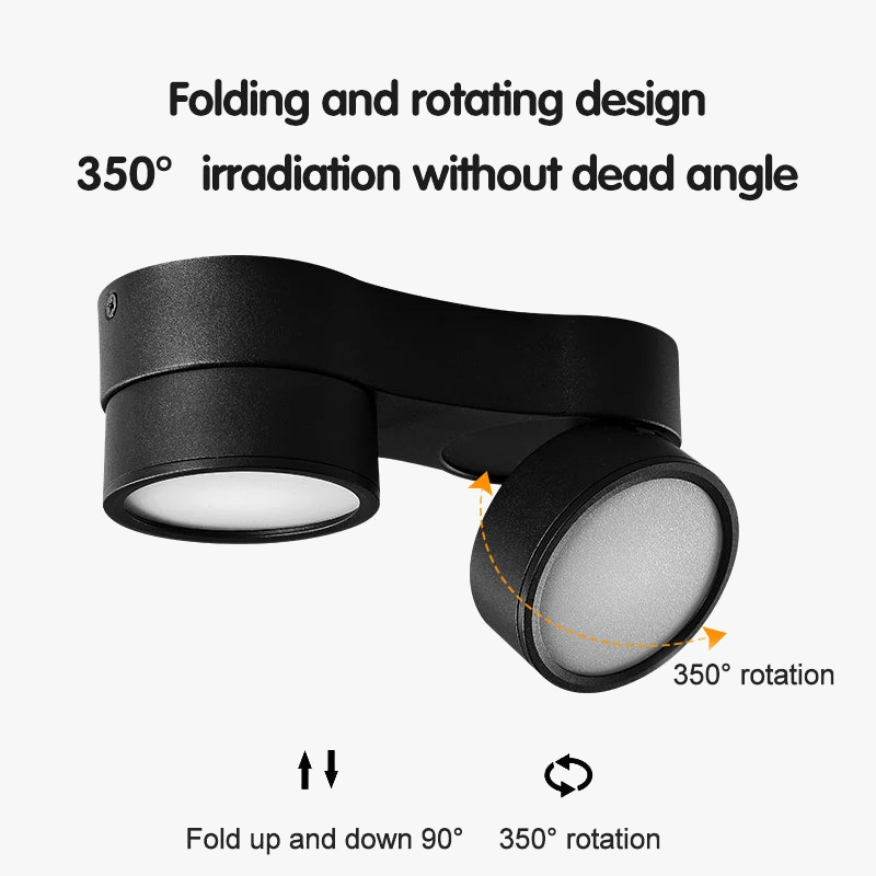 Flexible LED Spot Light with Surface Mount and Rotating Adjustment for Indoor Lighting