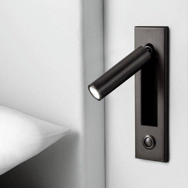 Square LED Wall Reading Light - Modern Design Black Norenza