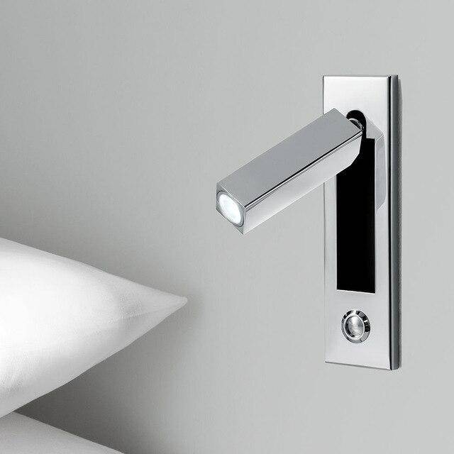 Square LED Wall Reading Light - Modern Design Silver Norenza