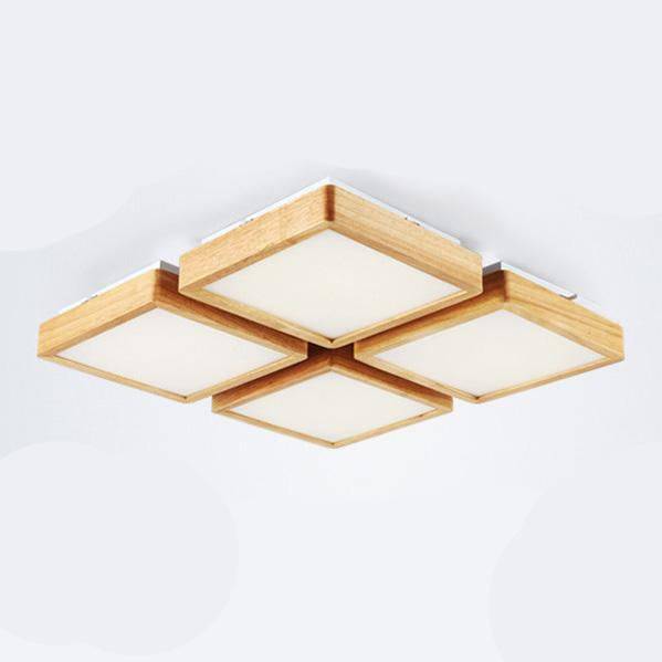 Square LED Wooden Ceiling Light Norenza