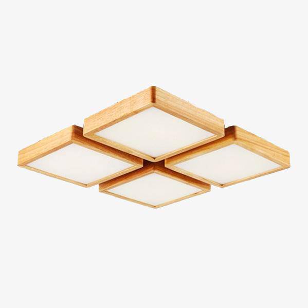 Square LED Wooden Ceiling Light Norenza