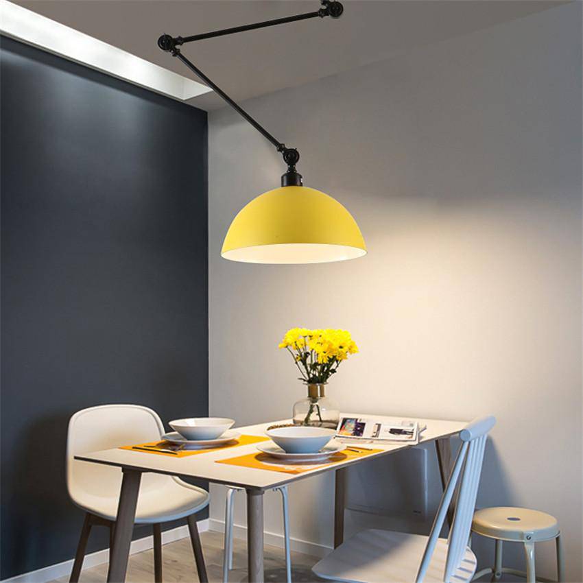 Stylish LED Ceiling Light with Adjustable Arm and Colorful Shade Norenza