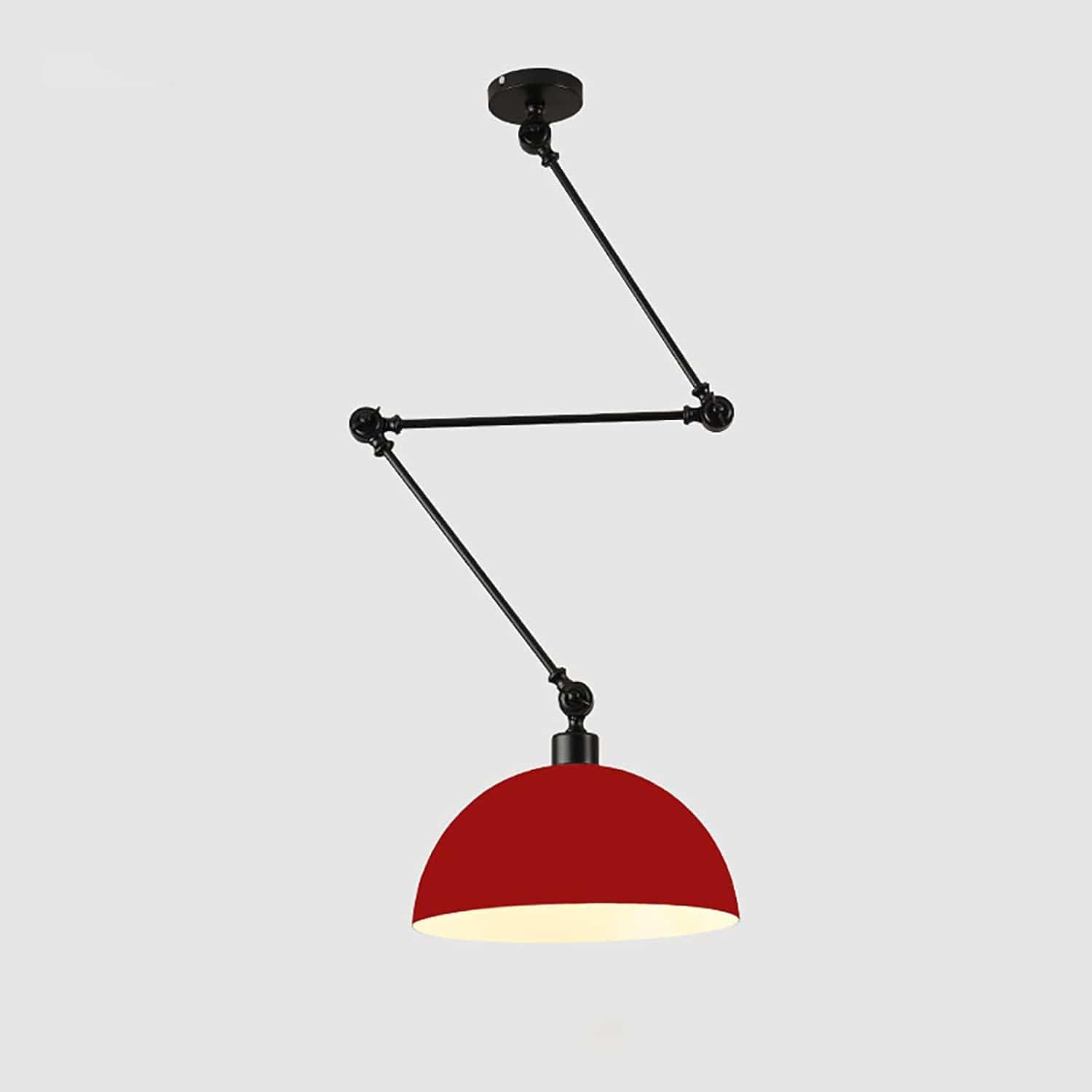 Stylish LED Ceiling Light with Adjustable Arm and Colorful Shade Red Norenza