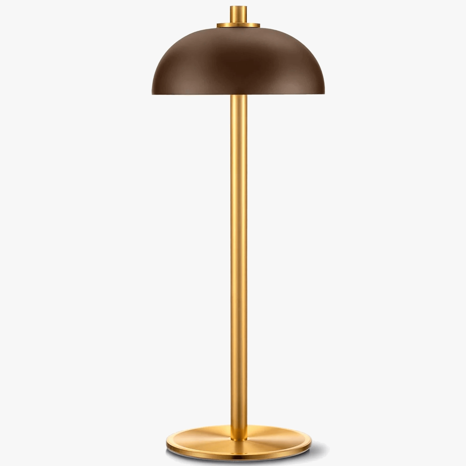 SUBORT Touch Table Lamp for Bedroom - Wireless Rechargeable Mushroom Camping Light, Creative USB-C Desk Ambiance Lamp Brown Norenza