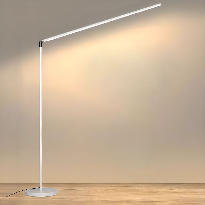 Super Bright LED Floor Lamp - Minimalist Reading Light for Living Room and Bedroom White Norenza