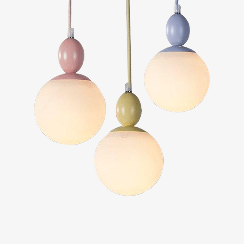 Colorful Suspension with Perched Bird Macaroon