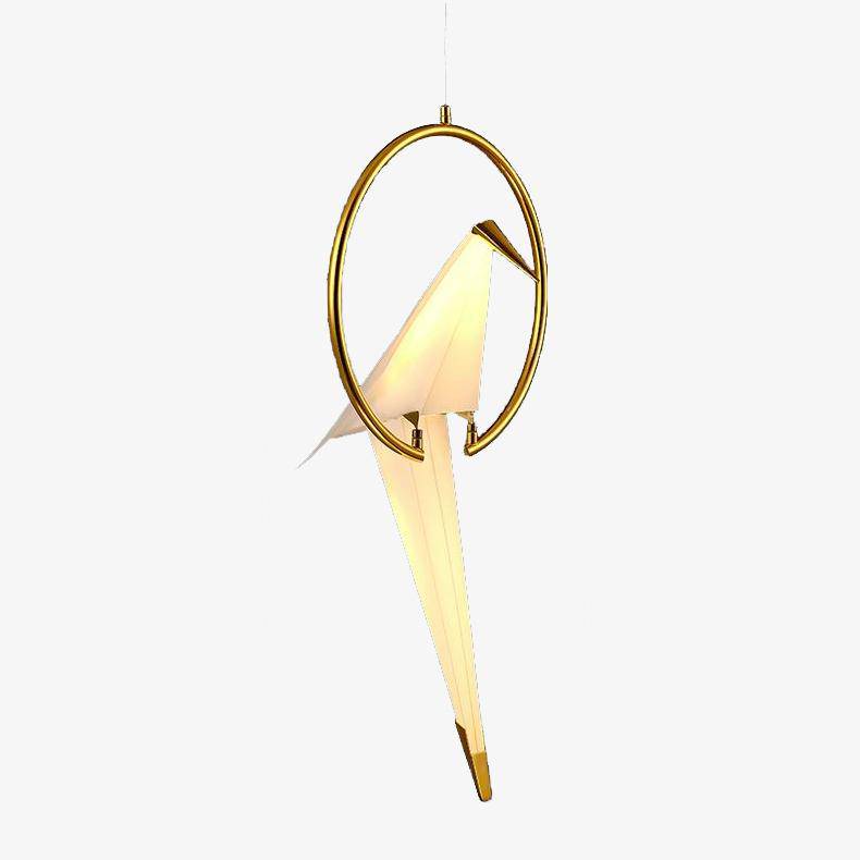Gold Hoop LED Bird Pendant Light