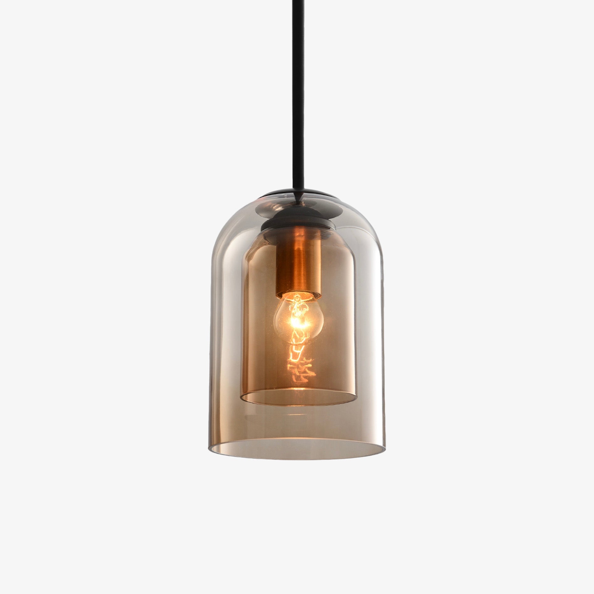 Double Curved Smoke Glass Suspension Design Tube