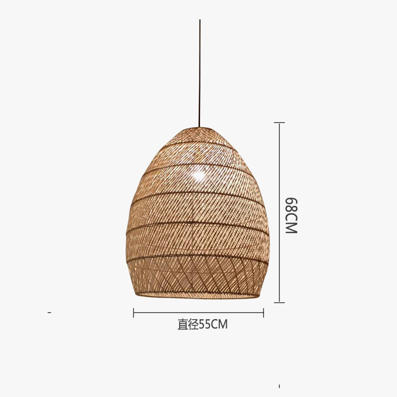 Vintage Rattan Hanging Light Fixture