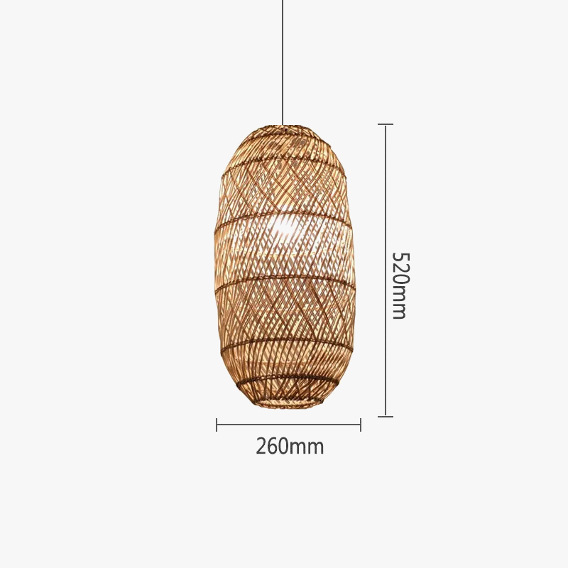 Vintage Rattan Hanging Light Fixture
