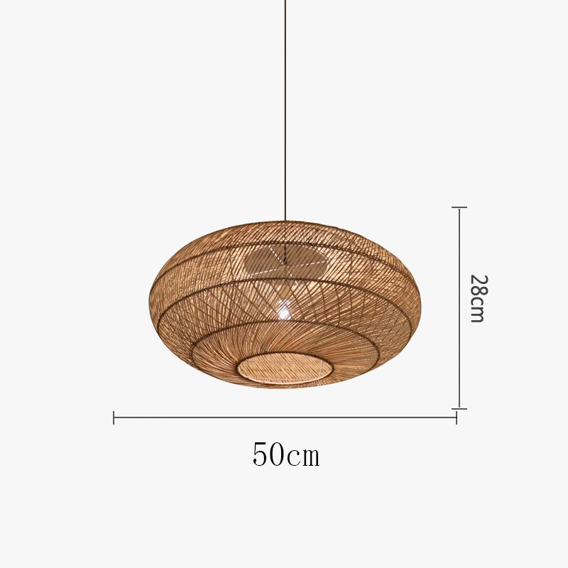 Vintage Rattan Hanging Light Fixture