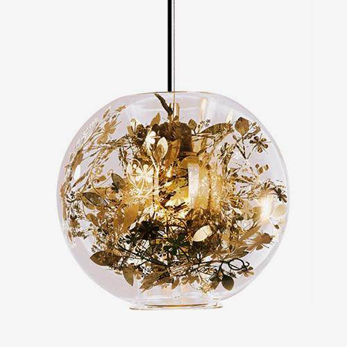 Kevin Reilly Gold Flower Glass LED Pendant Light