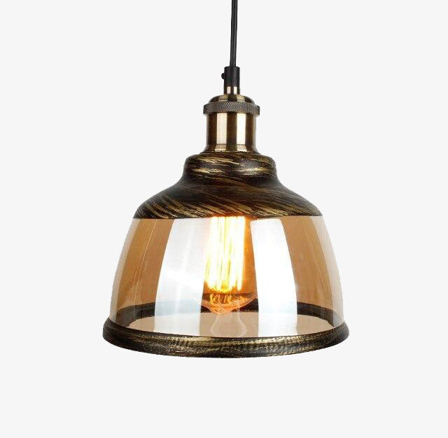 Palezzi Vintage LED Suspension Light with Smoke Glass Shade