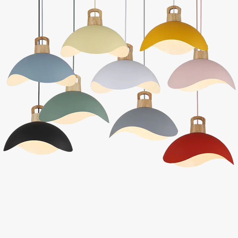 Modern Nordic Wood and Aluminum Pendant Light
