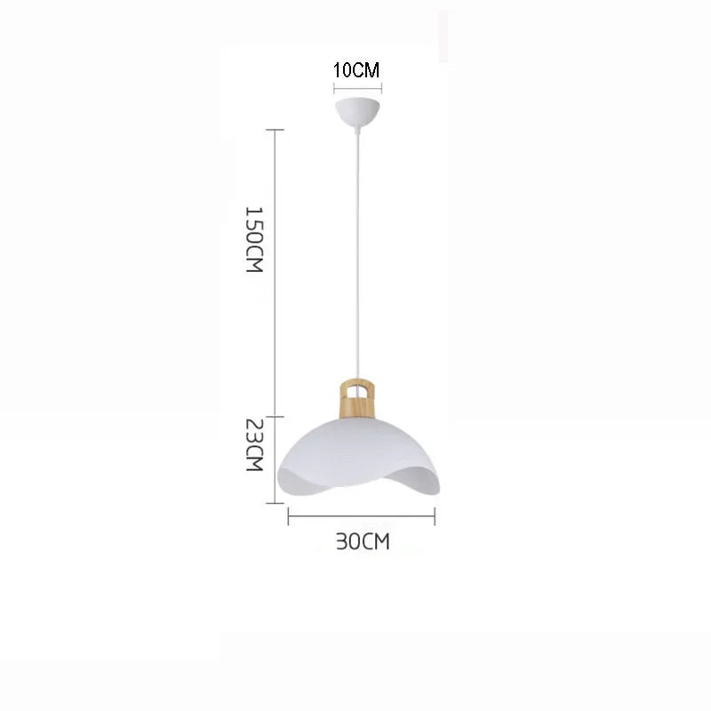 Modern Nordic Wood and Aluminum Pendant Light