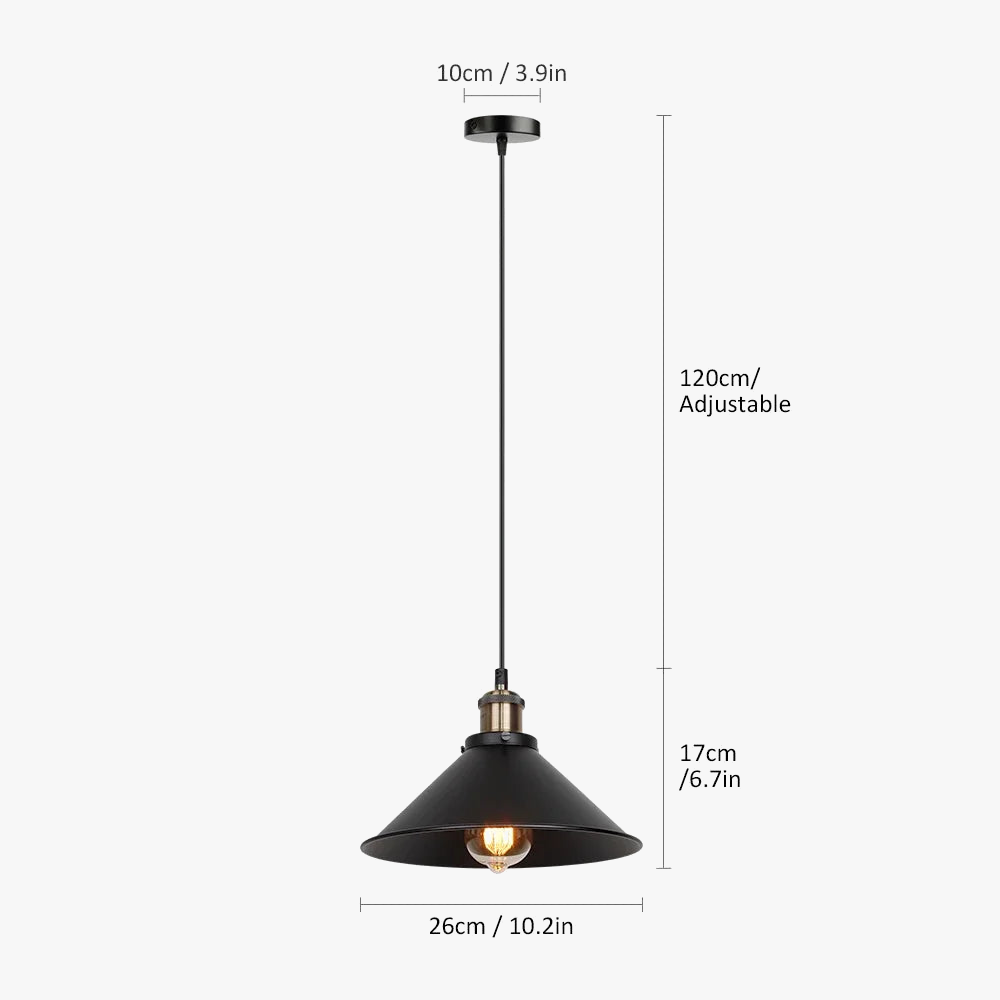 Vintage Black Loft Pendant Light for Industrial Kitchen & Restaurant