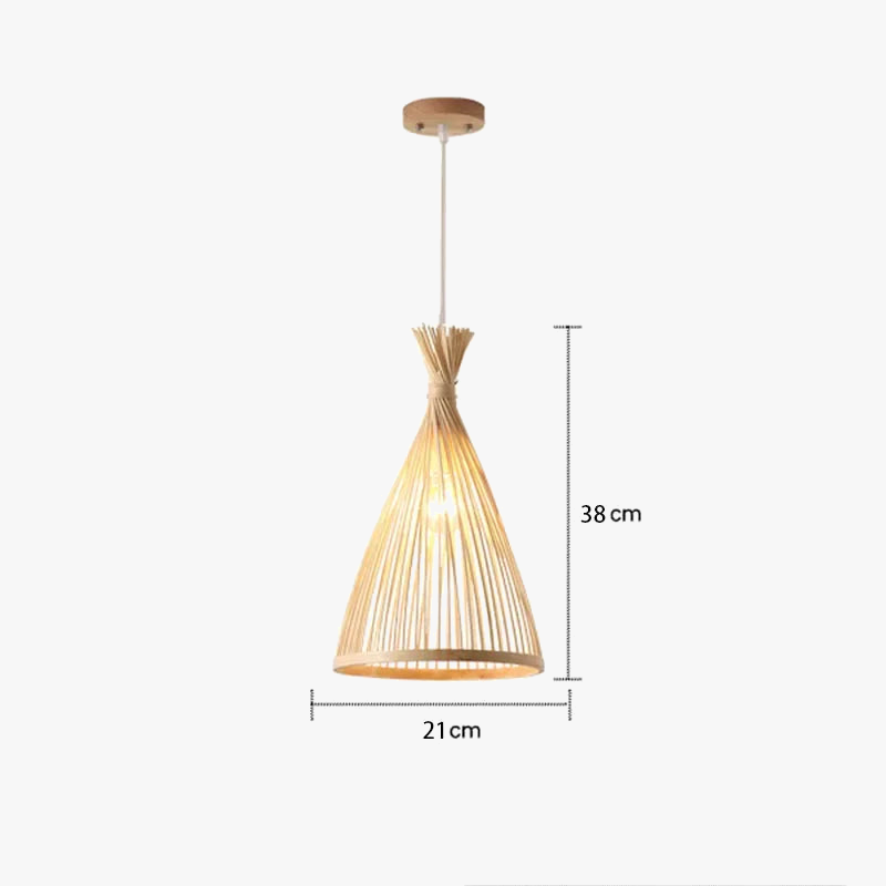 Handmade Vintage Bamboo Suspension Light Fixture for Restaurant Café