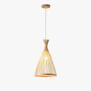 Handmade Vintage Bamboo Suspension Light Fixture for Restaurant Café